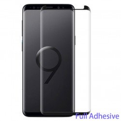 Galaxy S9 / S8 Full Adhesive Glue Full Edge Tempered Glass Screen Protector - Case Friendly (Glass Black)